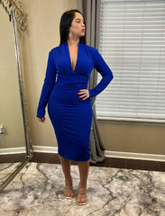 Rena CEO Moves Midi Dress Blue
