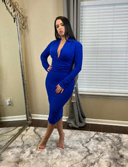 Rena CEO Moves Midi Dress Blue