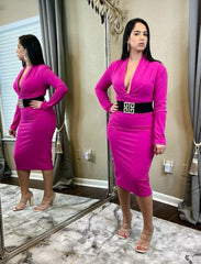 Rena CEO Moves Midi Dress Pink
