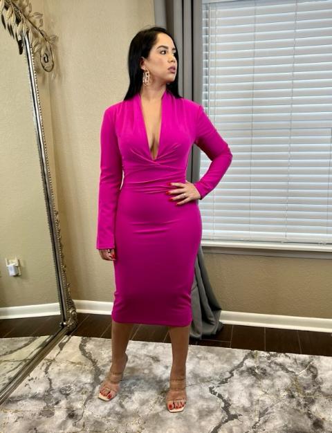Rena CEO Moves Midi Dress Pink