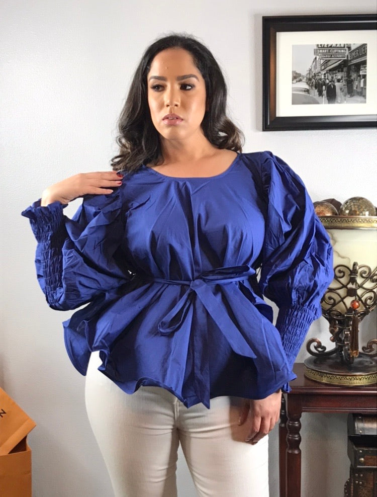 Stacie Puff Sleeve Sweetheart Blouse