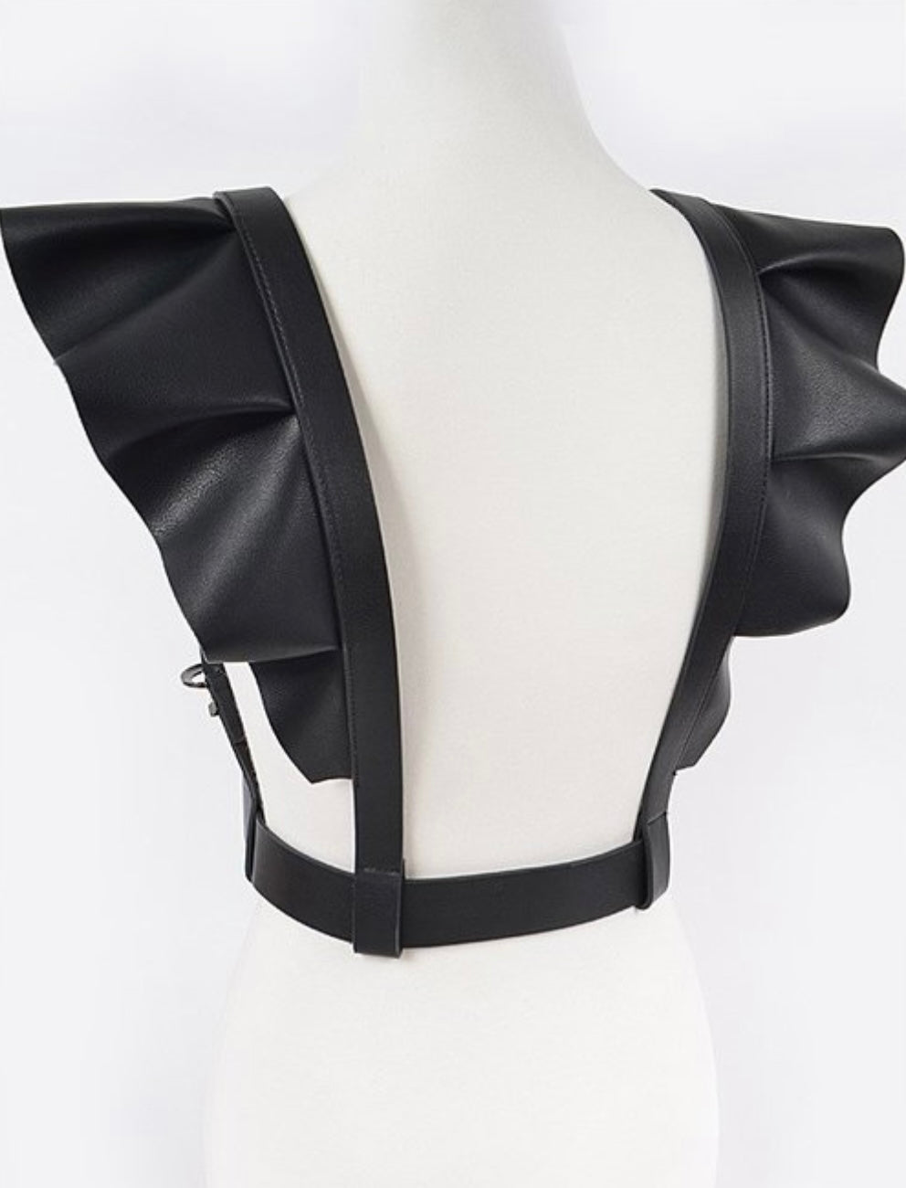 Belt Black Leather Suspender