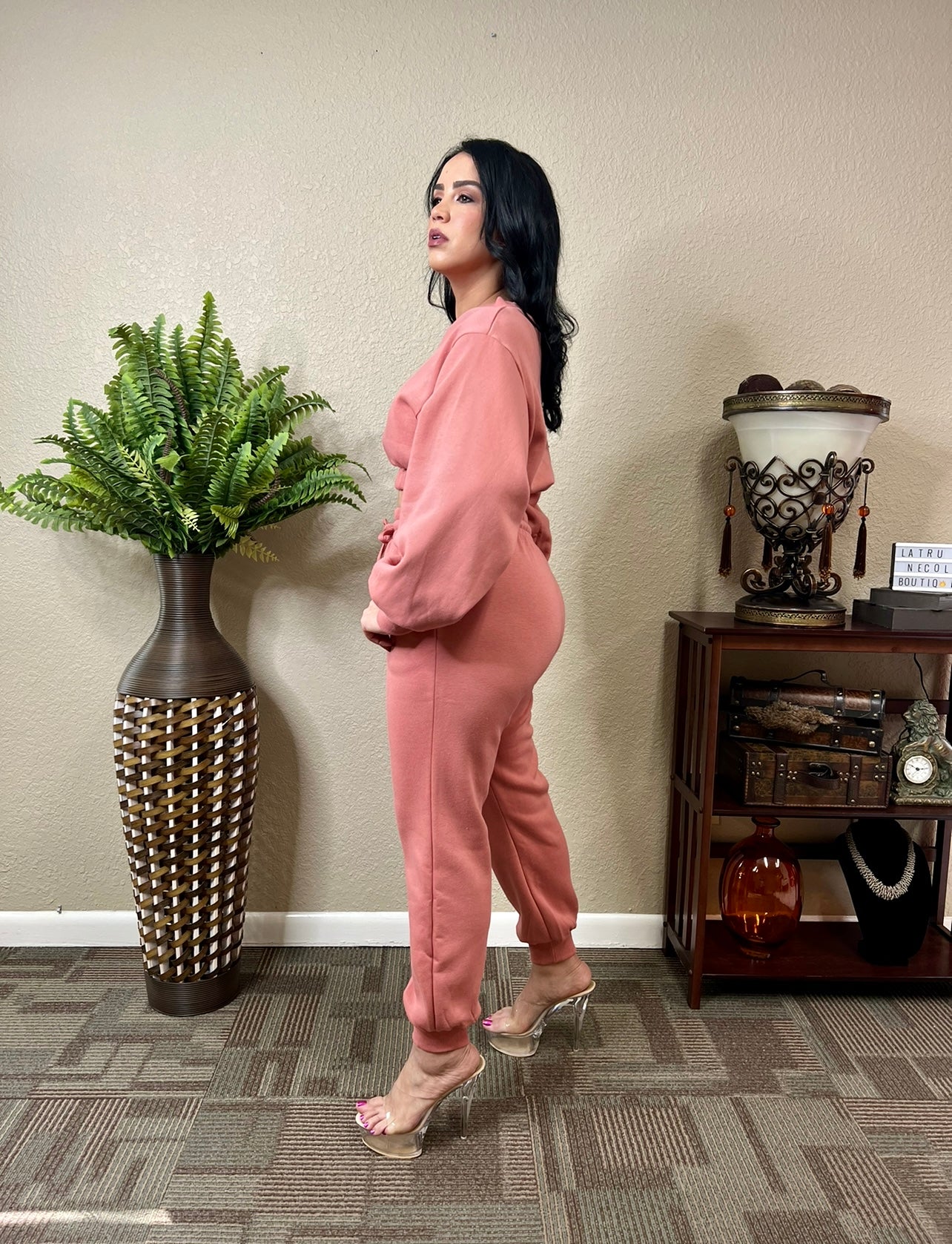 Relax Vibes Ash Rose Joggers