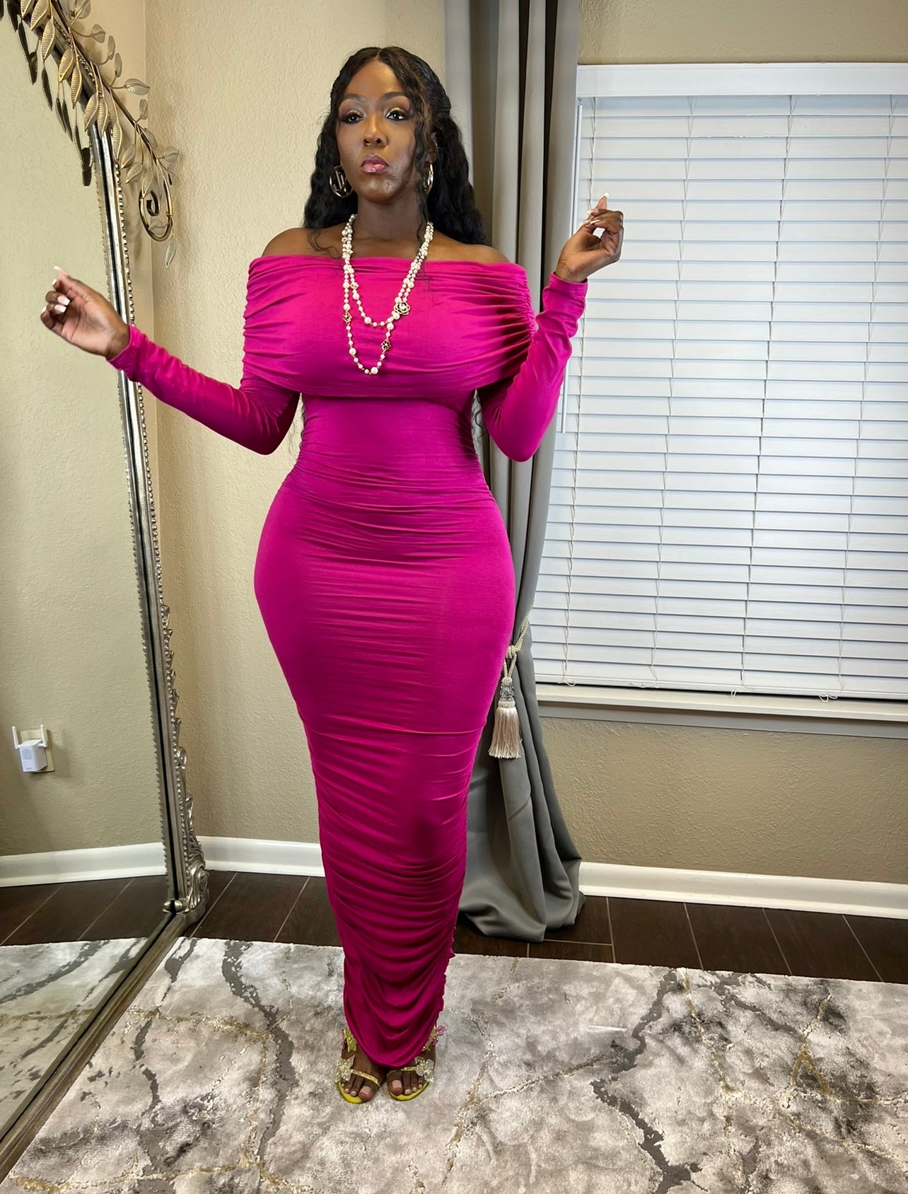 Jill Date Night Long Sleeve Dress Pink – La'Tru Necole Boutique